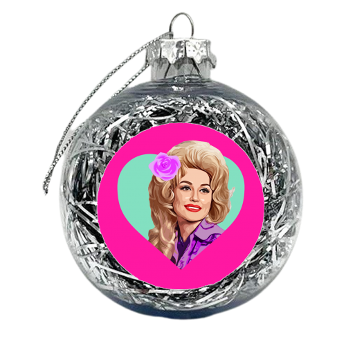 DOLLY IN TURQUOISE HEART - xmas bauble by DOLLY WOLFE