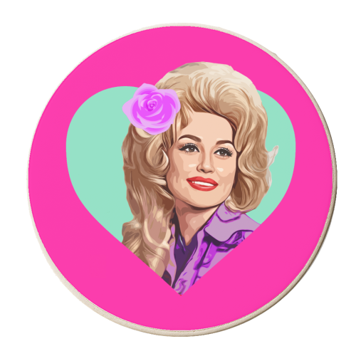 DOLLY IN TURQUOISE HEART - personalised beer coaster by DOLLY WOLFE