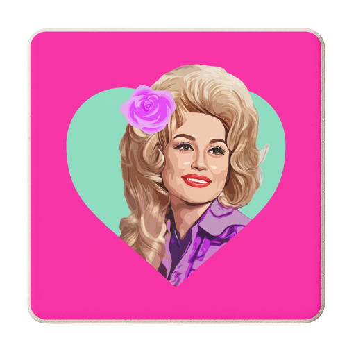 DOLLY IN TURQUOISE HEART - personalised beer coaster by DOLLY WOLFE