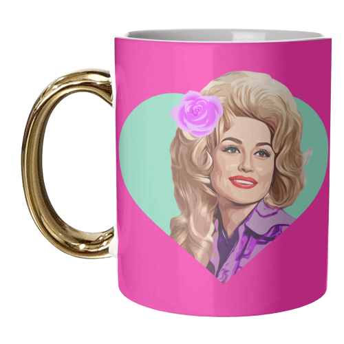 DOLLY IN TURQUOISE HEART - unique mug by DOLLY WOLFE
