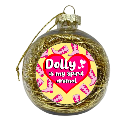 Dolly Is My Spirit Animal Yellow Background - xmas bauble by Eloise