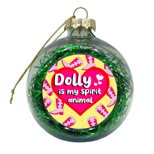 Dolly Is My Spirit Animal Yellow Background - xmas bauble by Eloise