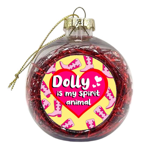 Dolly Is My Spirit Animal Yellow Background - xmas bauble by Eloise