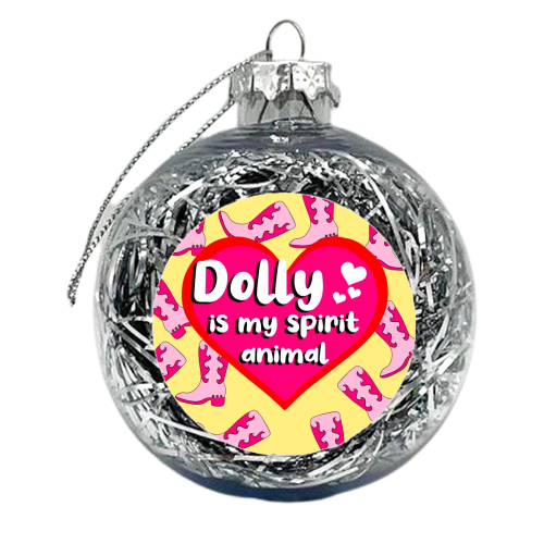 Dolly Is My Spirit Animal Yellow Background - xmas bauble by Eloise