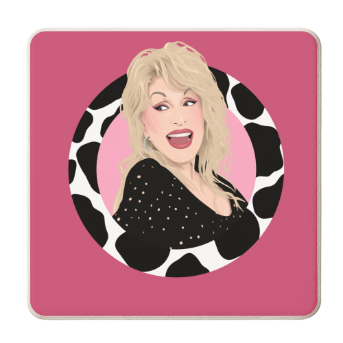 Dolly Parton Cow Print - personalised beer coaster by Pink and Pip