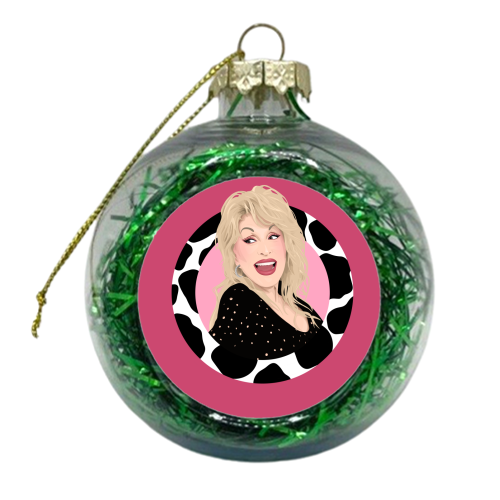 Dolly Parton Cow Print - xmas bauble by Pink and Pip