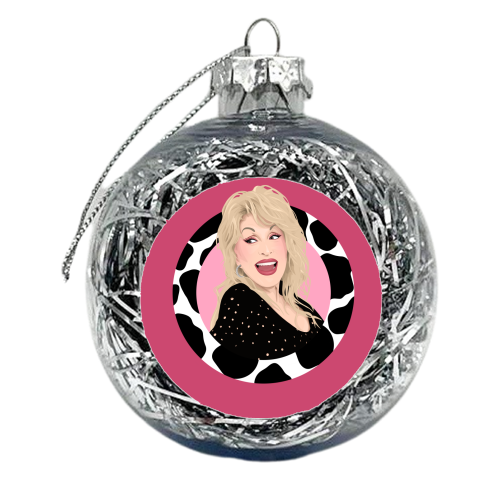 Dolly Parton Cow Print - xmas bauble by Pink and Pip