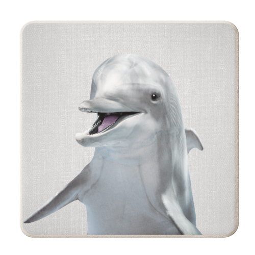 Dolphin - Colorful - personalised beer coaster by Gal Design