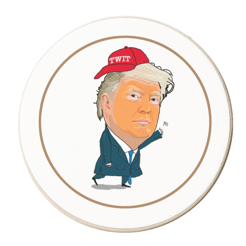 Donald Trump - personalised beer coaster by Martin Jessup