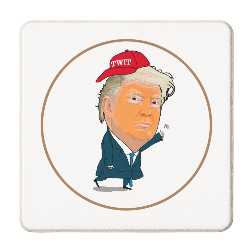 Donald Trump - personalised beer coaster by Martin Jessup