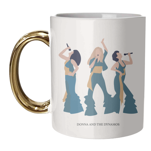 Donna and the Dynamos, ABBA, Poster Mamma Mia - unique mug by Move Studio