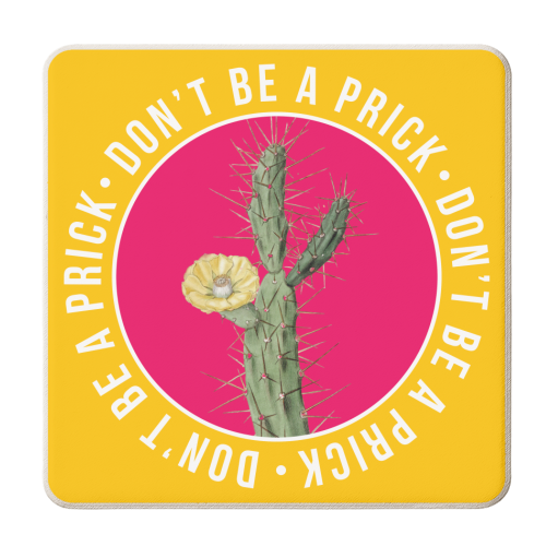 Don't Be a Prick Bright Vintage Print - personalised beer coaster by Vallely Studios