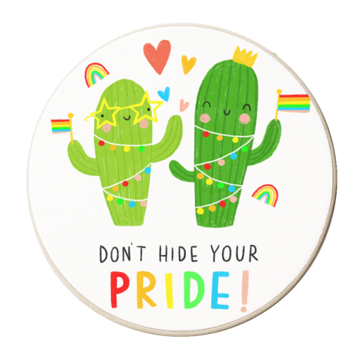 Don't Hide Your Pride - personalised beer coaster by Jessica Moorhouse