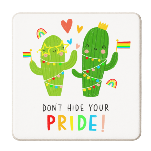 Don't Hide Your Pride - personalised beer coaster by Jessica Moorhouse