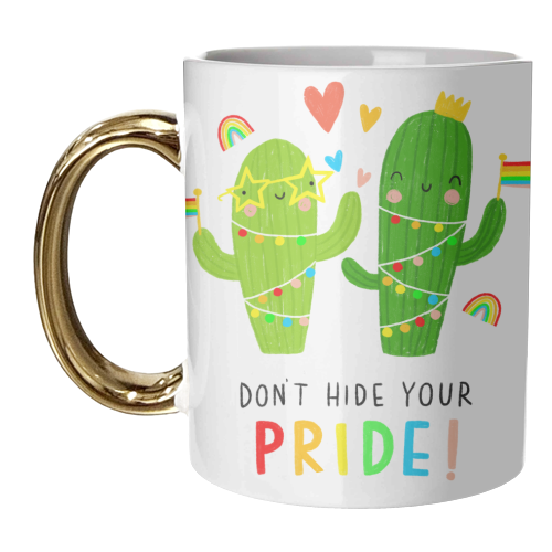 Don't Hide Your Pride - unique mug by Jess Moorhouse
