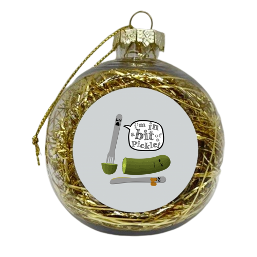 Don't Play with Dead Pickles - xmas bauble by petegrev