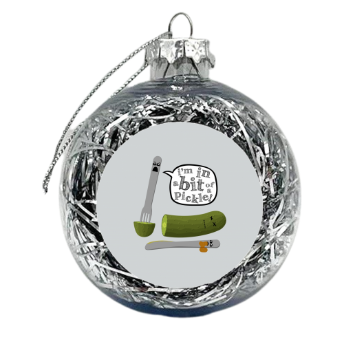 Don't Play with Dead Pickles - xmas bauble by petegrev