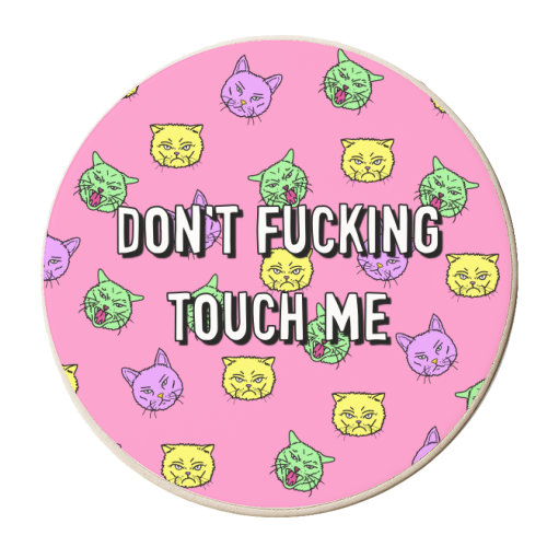 Don't Touch The Cat - personalised beer coaster by Adam Regester