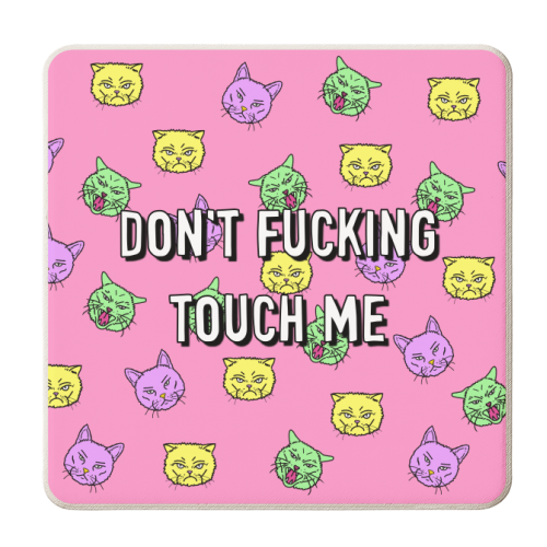 Don't Touch The Cat - personalised beer coaster by Adam Regester