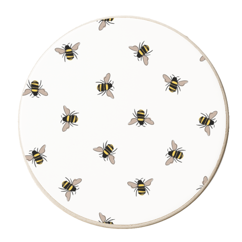 Doodle Bees Pattern - personalised beer coaster by Sydney Jo Designs