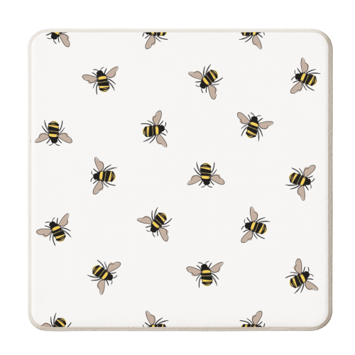 Doodle Bees Pattern - personalised beer coaster by Sydney Jo Designs