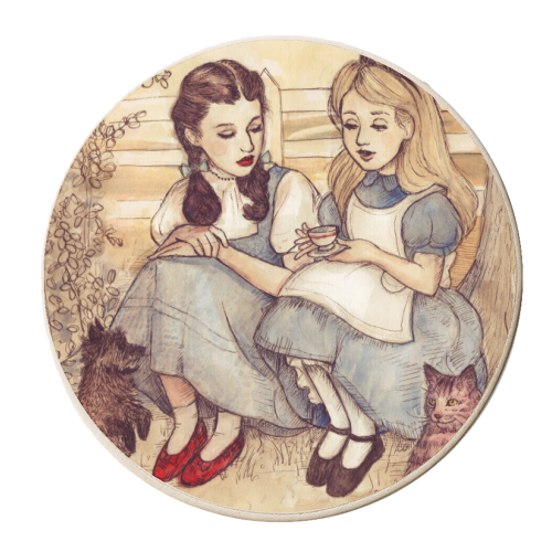 Dorothy and Alice - personalised beer coaster by Helen Green