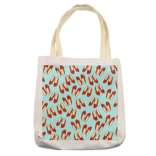 Dorothy's Ruby Red Slippers (pattern) - printed canvas tote bag by Adam Regester