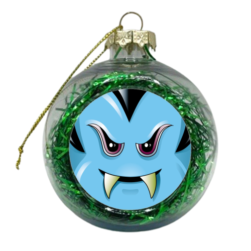 DRACULA - VAMPIRE, HORROR, HALLOWEEN, MONSTER, B MOVIE, CUTE - xmas bauble by Snugbat