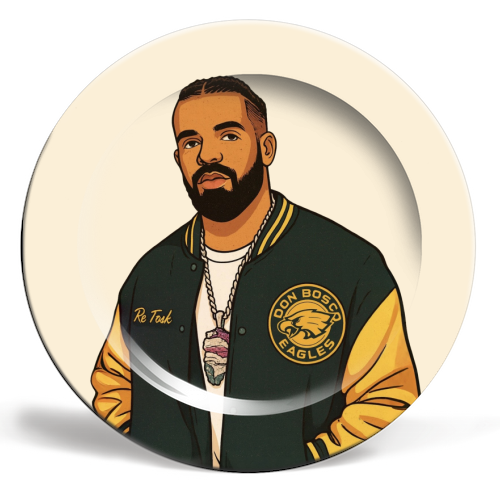 Drake - ceramic dinner plate by Ms Doodle
