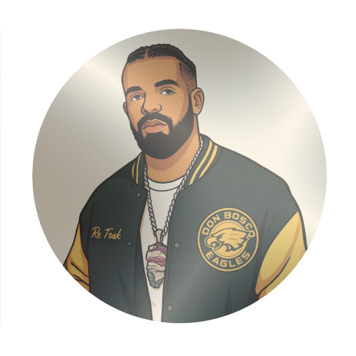 Drake - Circle Sticker by Ms Doodle
