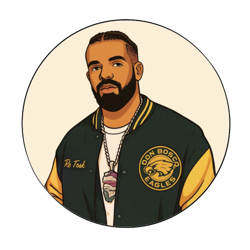 Drake - Circle Sticker by Ms Doodle