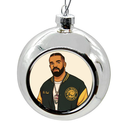 Drake - colourful christmas bauble by Ms Doodle