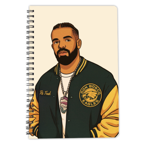 Drake - personalised A4, A5, A6 notebook by Ms Doodle