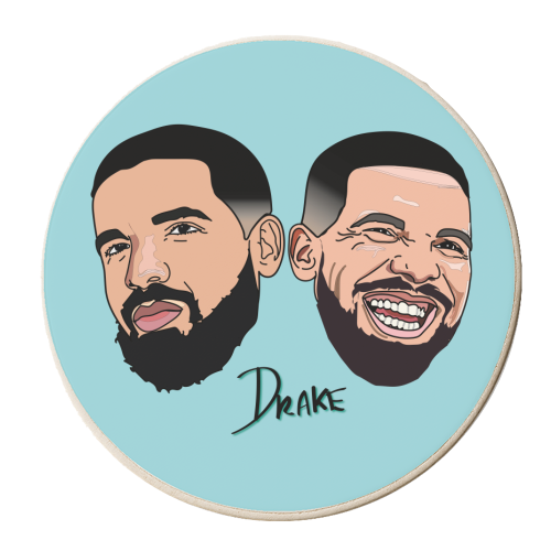 Drake - personalised beer coaster by Catherine Critchley.