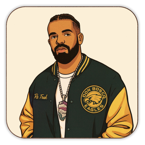 Drake - personalised beer coaster by Ms Doodle