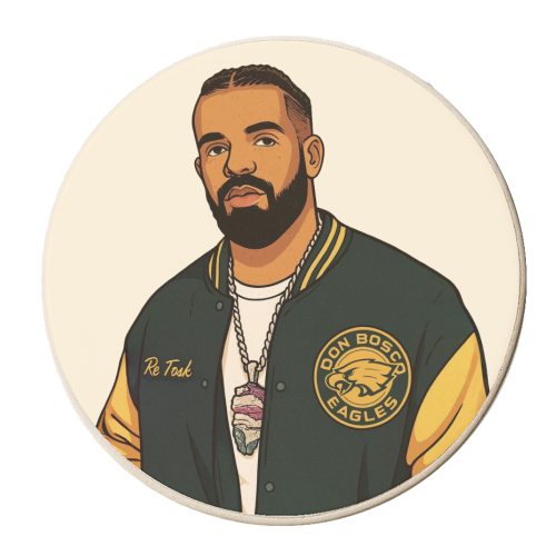 Drake - personalised beer coaster by Ms Doodle