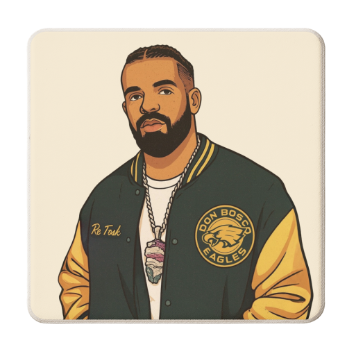 Drake - personalised beer coaster by Ms Doodle