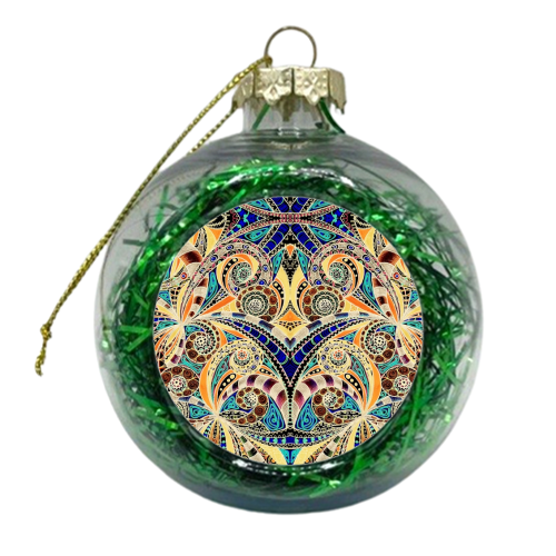 Drawing Floral Zentangle G240 - xmas bauble by MedusArt