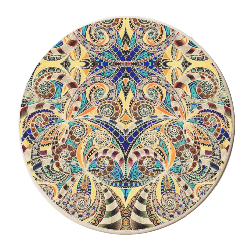 Drawing Floral Zentangle G240 - personalised beer coaster by MedusArt