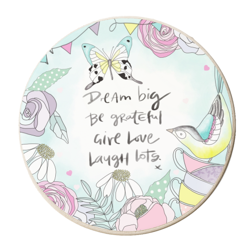 Dream big - personalised beer coaster by marie goodchild