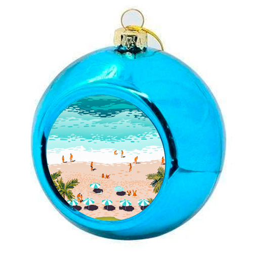 Dream in Colors Borrowed From The Sea | Ocean Tropical Beachy Summer | Swim Surf Travel Vacation - colourful christmas bauble by Uma Prabhakar Gokhale