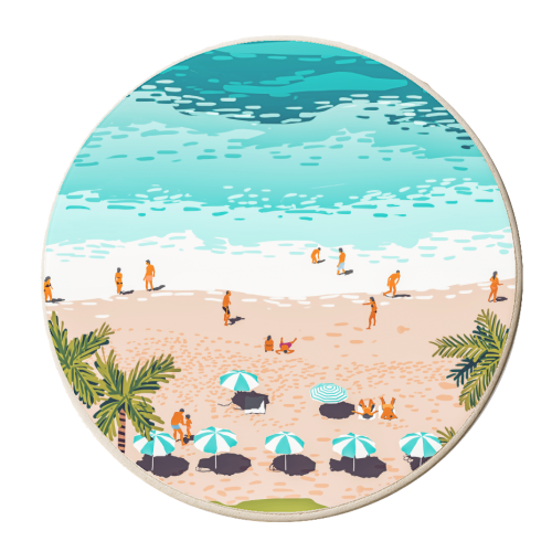 Dream in Colors Borrowed From The Sea | Ocean Tropical Beachy Summer | Swim Surf Travel Vacation - personalised beer coaster by Uma Prabhakar Gokhale