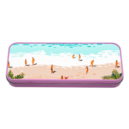 Dream in Colors Borrowed From The Sea | Ocean Tropical Beachy Summer | Swim Surf Travel Vacation - tin pencil case by Uma Prabhakar Gokhale