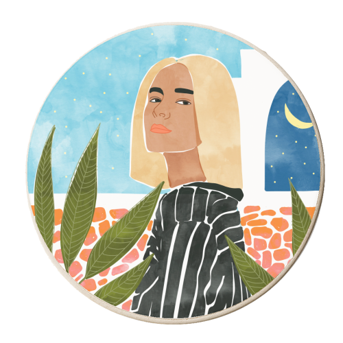 Dreams of a Starry Night - personalised beer coaster by Uma Prabhakar Gokhale