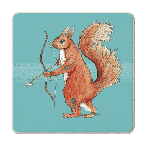 Drey Tribe Squirrel - personalised beer coaster by Cat Partridge Art