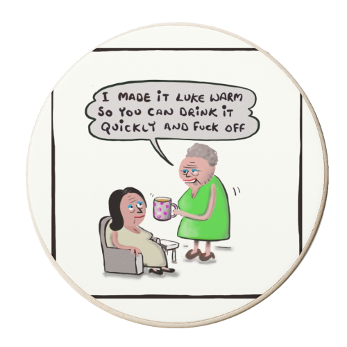 Drink It Quickly - personalised beer coaster by David Black