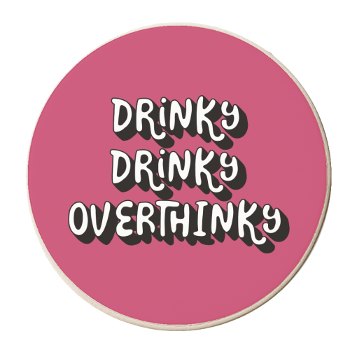 Drinky Drinky Overthinky - personalised beer coaster by Giddy Kipper
