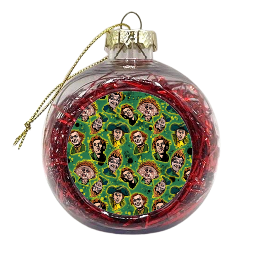 Drop Dead Fred Funny Film Movie Quote Inkblot - The Many Faces Of Drop Dead Fred - xmas bauble by Wallace Elizabeth