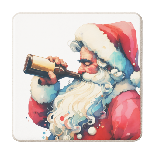 Drunk santa - personalised beer coaster by ara liliput