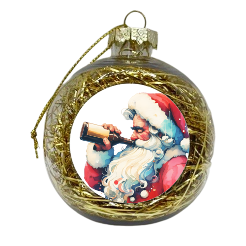 Drunk santa - xmas bauble by ara liliput
